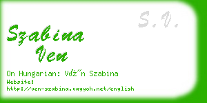 szabina ven business card